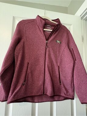L.L. Bean Heathered Berry Full-Zip Fleece Jacket